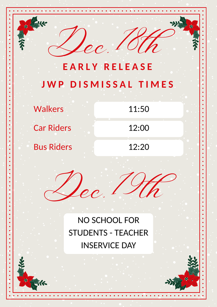 Dismissal times