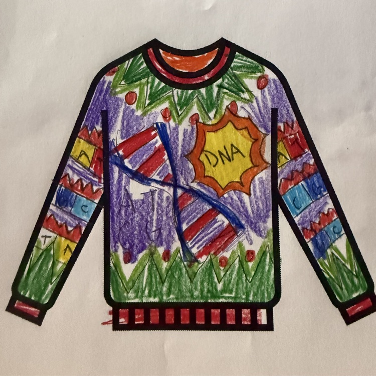 Ms. Kirklands classes designed ugly Christmas sweaters- biology style. 