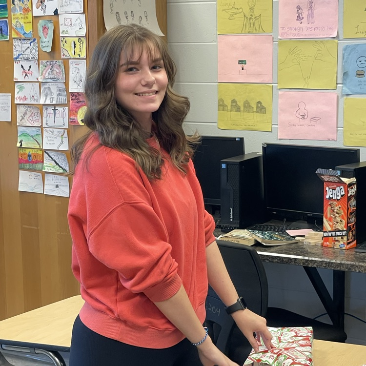 Anchor Club members were busy wrapping gifts this afternoon to deliver to the students at the Friendship House  this week. 