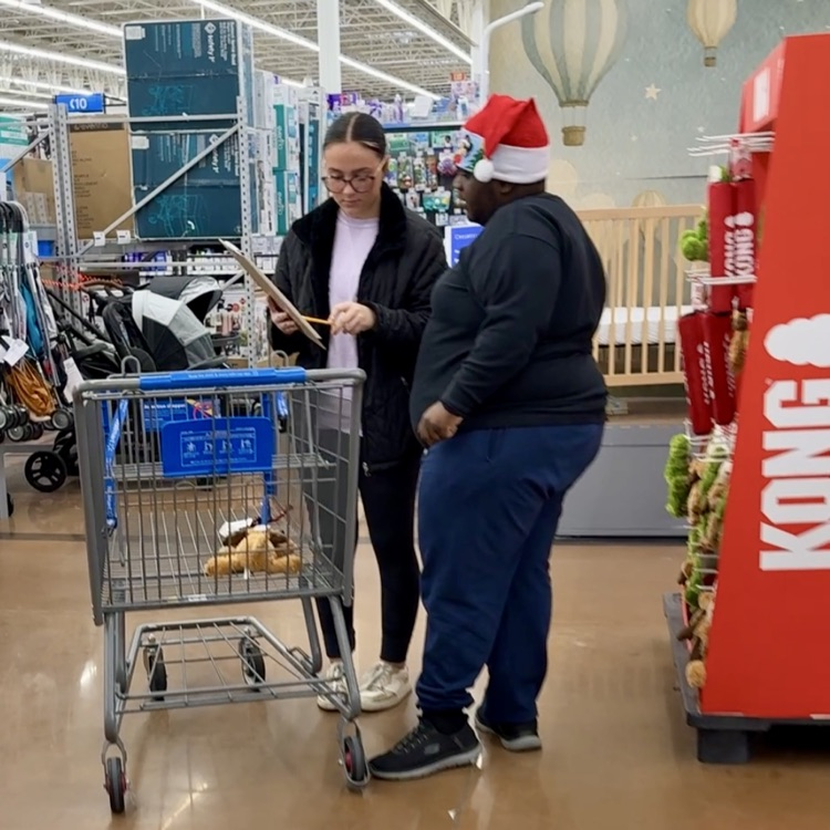 The BHS adaptive classes under direction from Mrs. Mel Siebels and Anchor Club members shopped for donations and baked treats for the Humane Society as part of their first semester community service project. 