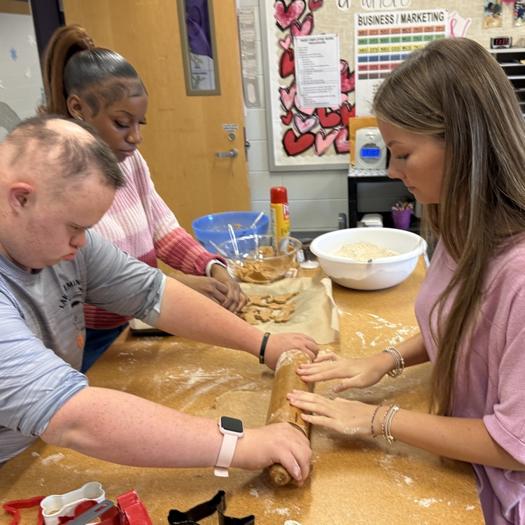 The BHS adaptive classes under direction from Mrs. Mel Siebels and Anchor Club members shopped for donations and baked treats for the Humane Society as part of their first semester community service project. 