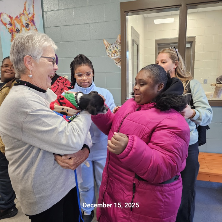 Our adaptive classes and Anchor Club members visited the Humane Society today where they delivered their donations and home-made treats and also got in some play and pet time with the shelter animals 