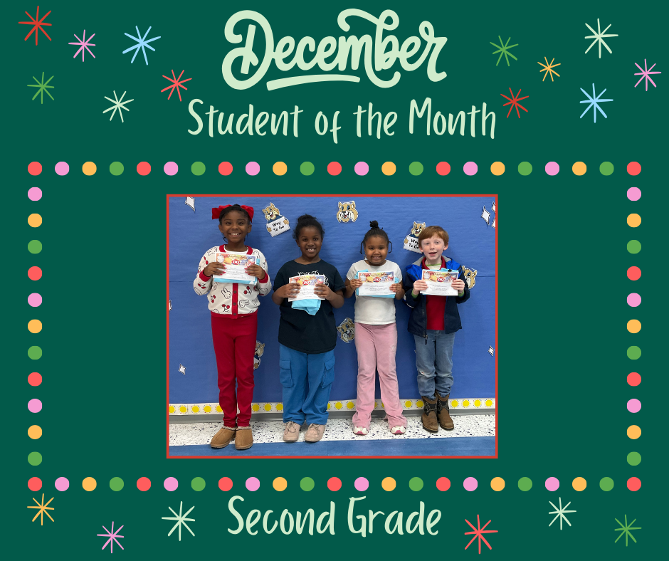 Picture of second grade students for the month of December