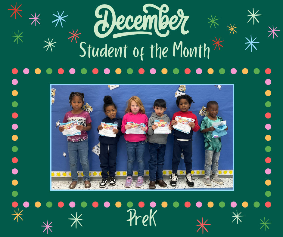 Picture of PreK students for the month of December
