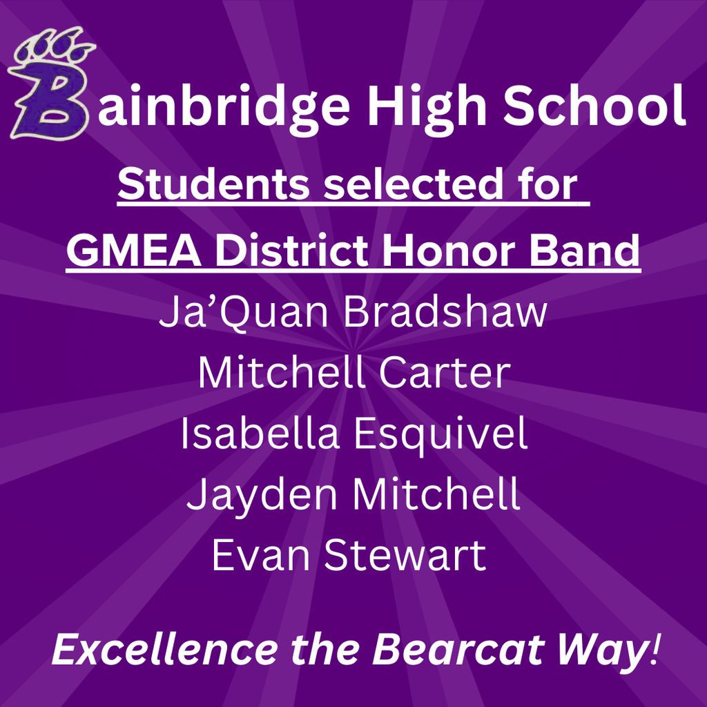 Students selected for District II Honor Band