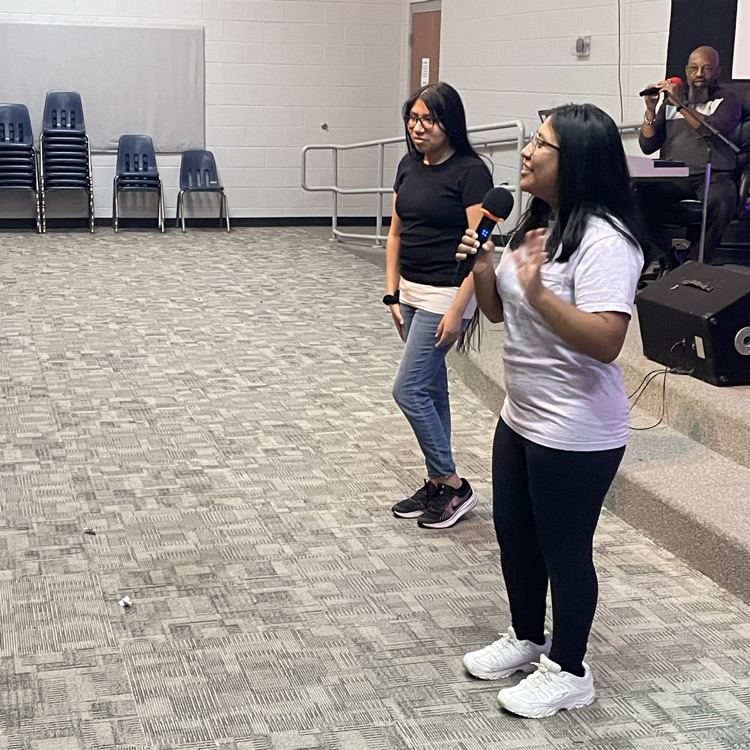 Anchor Club members Angelica DeJesus, Angie Dominguez, Anna Carnes, and Yuliana Avila-Hernandez delivered gifts at the Friendship House today. 