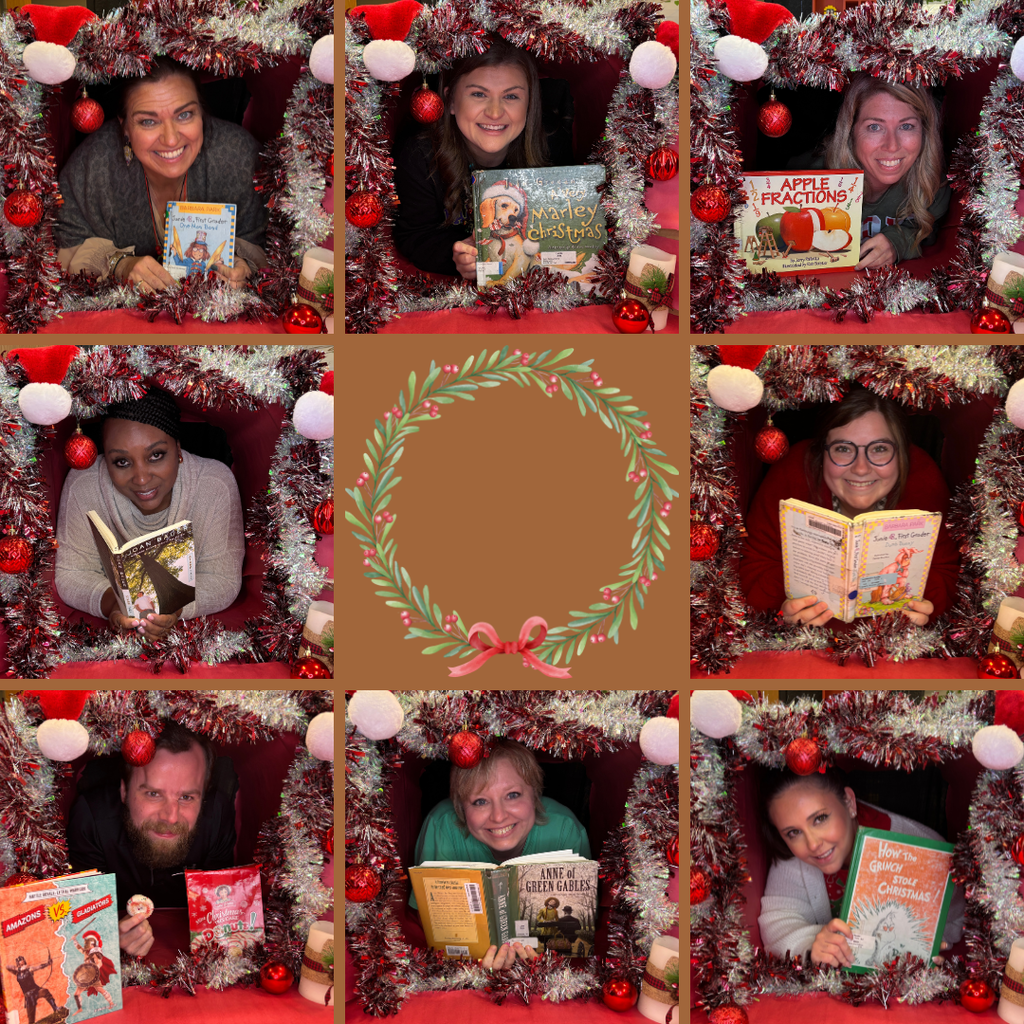 This image contains pictures of teachers holding books.