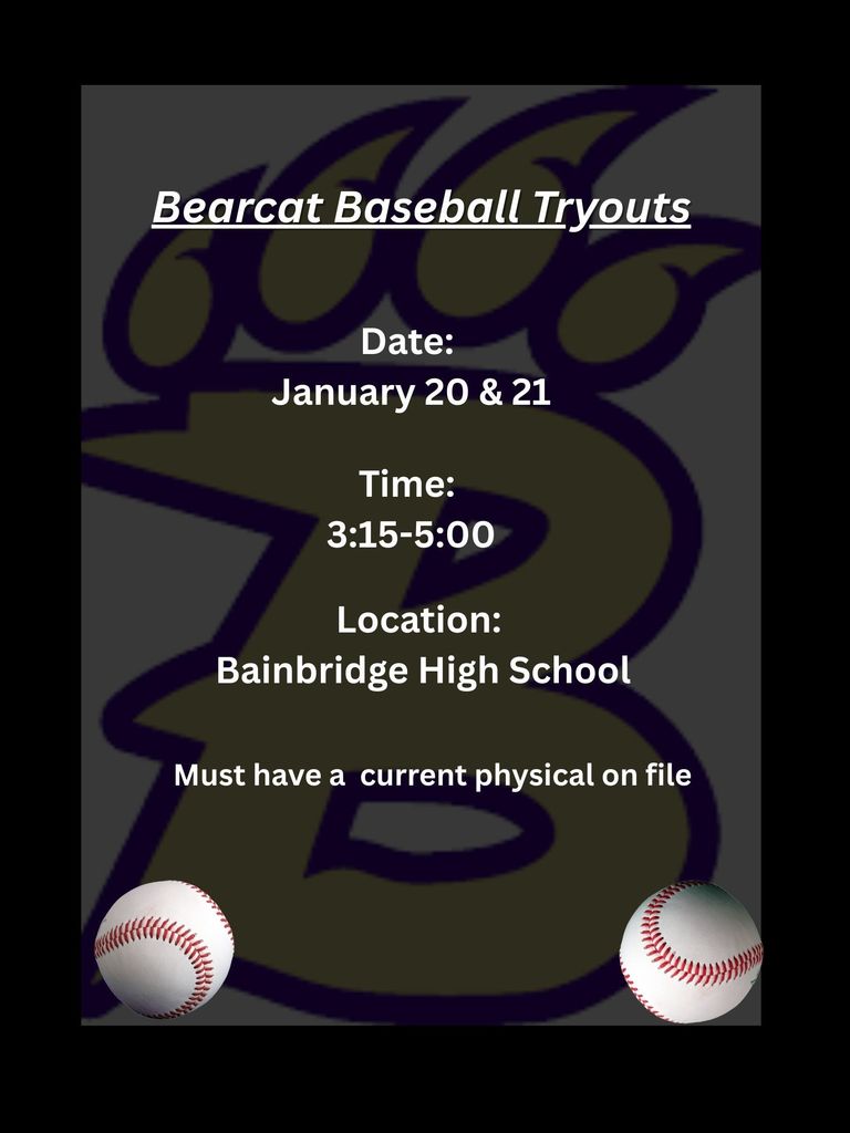 Bainbridge High School Baseball Tryouts