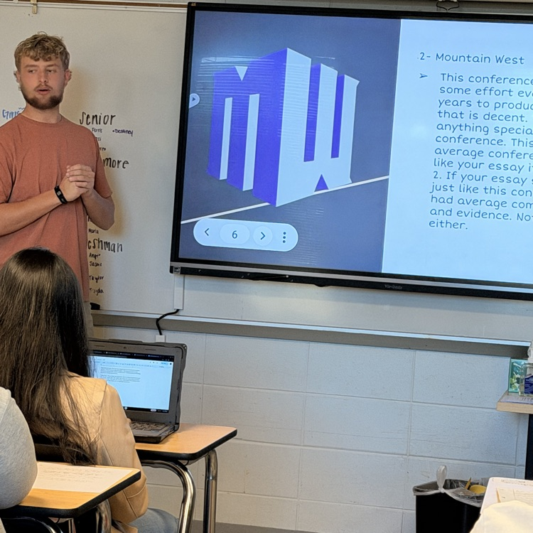 AP Lit students present rubric projects where they correlate the AP rubric to a theme of their choice. 