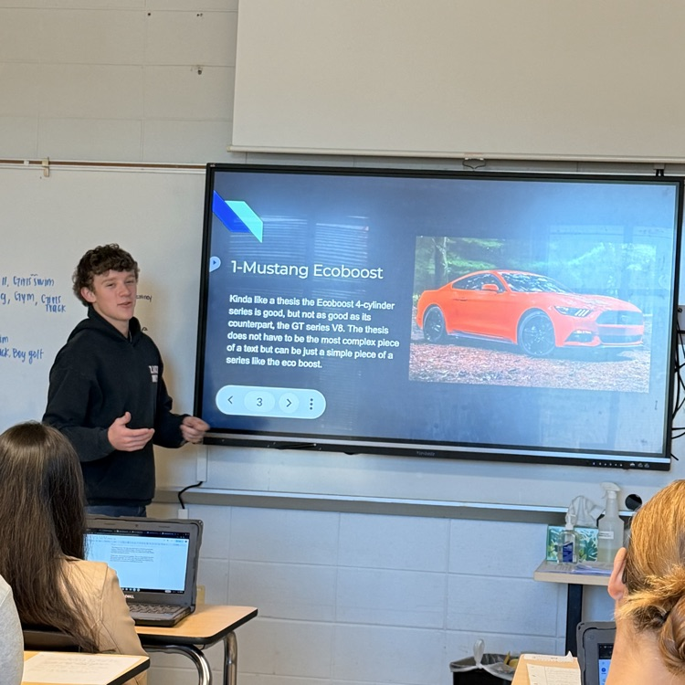 AP Lit students present rubric projects where they correlate the AP rubric to a theme of their choice. 