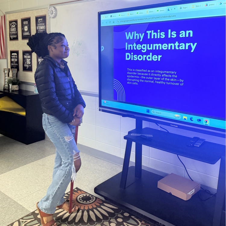 Essentials of Healthcare students presented their integumentary disorder projects to align with their unit on the Integumentary system!