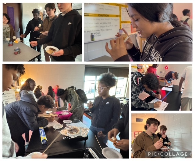 8th graders collaborating on their heat and energy STEM project 