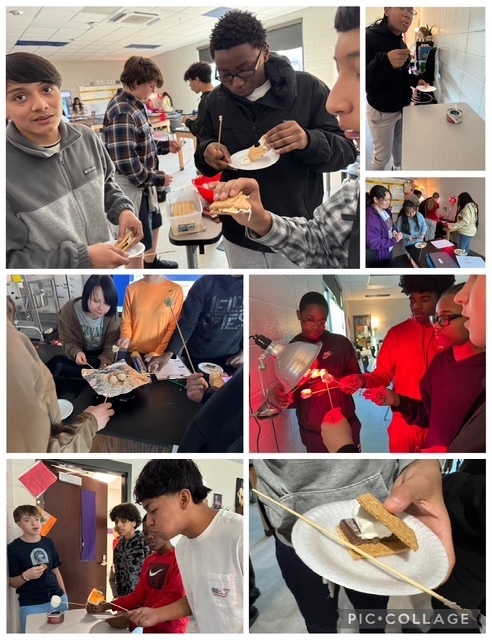 8th graders collaborating on their heat and energy STEM project 