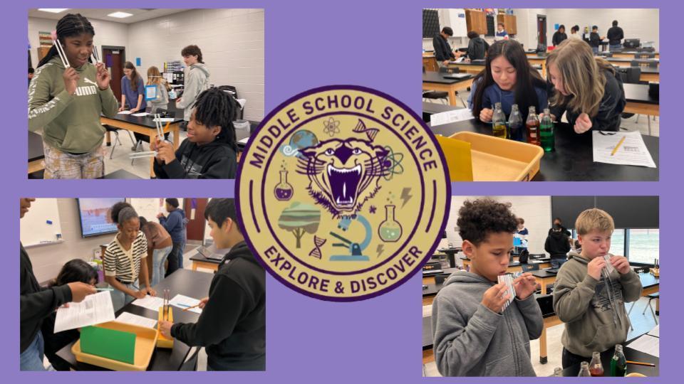 8th grade students at BMS learn about sound through stations.