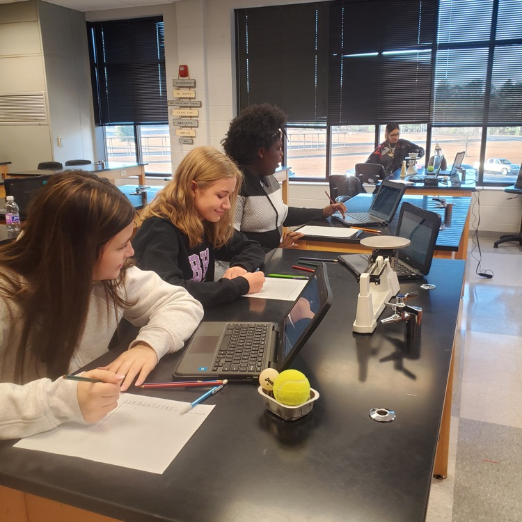 Mrs. Howell's Conceptal physics classes performed a lab investigating and calculating energy transformations in a falling ball with respect to the law of conservation of energy and graphing the data.
