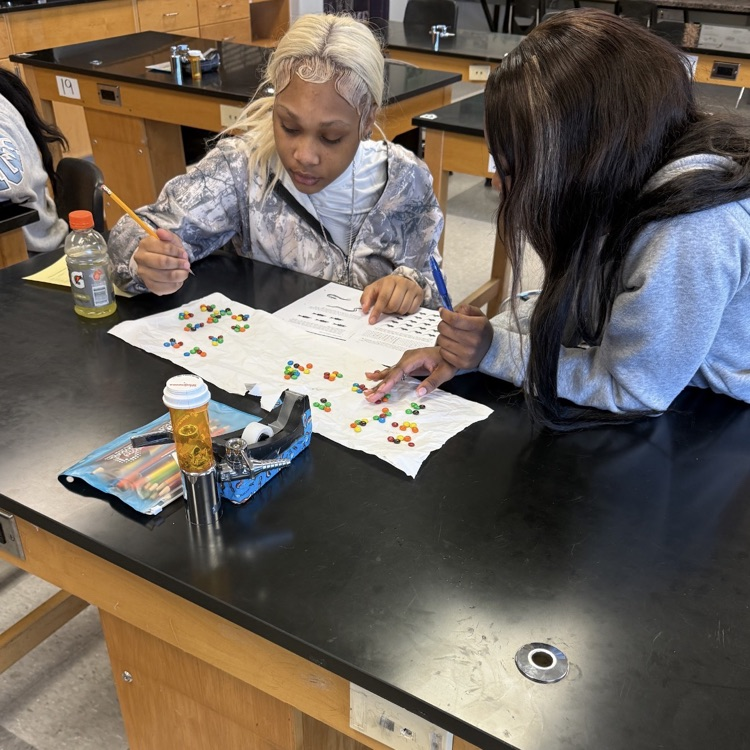 Environmental Science students modeled the concepts of bioaccumulation and biomagnification using M&M candies to represent toxins accumulating in an aquatic environment.