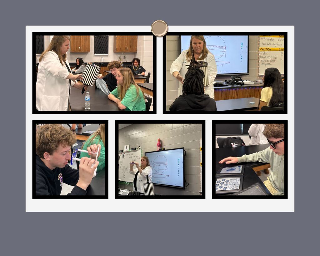 Mrs. Lisa Martin Ophthalmologist work with 8th grade science classes on understanding the make up of the eye and lenses. 