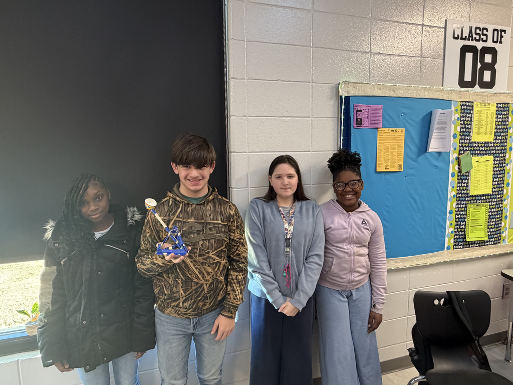 Students in Mr. Perry's ELT with their catapult challenge. 