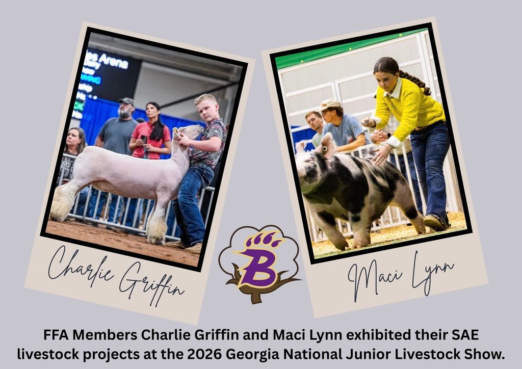 BMS students Charlie Griffin and Maci Lynn SAE livestock projects 