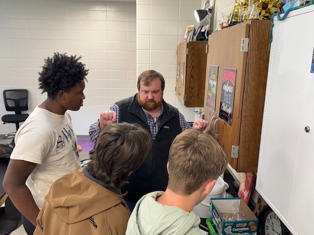 Stepping beyond the curriculum to embrace learning sparked by student choice, Ms. Rambo’s physical science class is incubating chicken and quail eggs as part of a hands-on exploration. One student extended the experience by bringing eggs from his own backyard coop, creating an authentic, real-world connection for his classmates. When questions surfaced, Mr. Cole stepped in to provide a mini-lesson on fertilized eggs and the incubation process, enriching the learning even further. Student voice. Real-world connections. Learning in action.