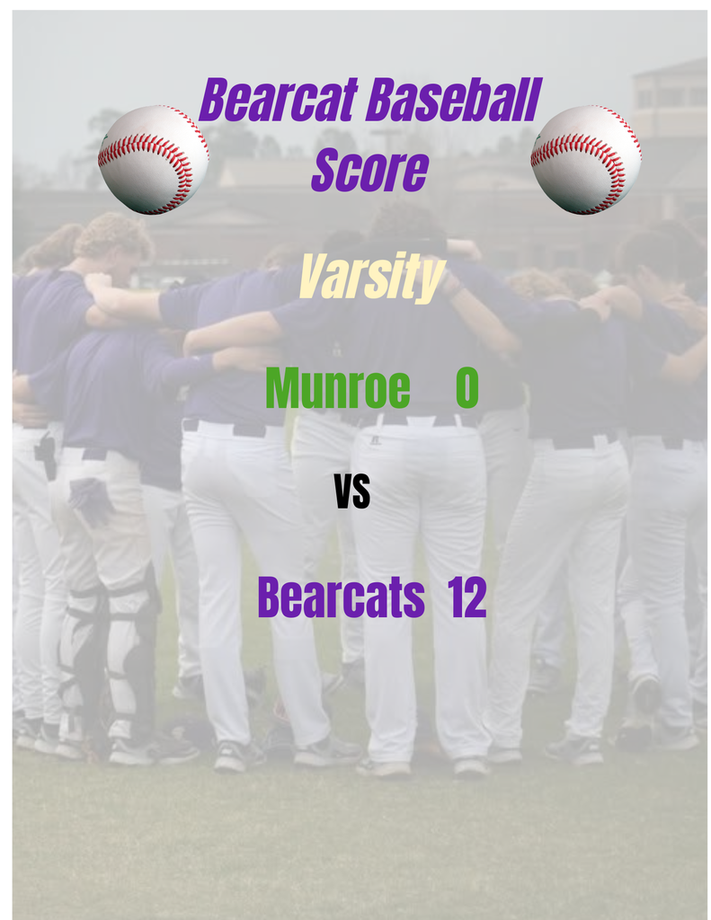 Bearcats with a 12-0 region win over Munroe