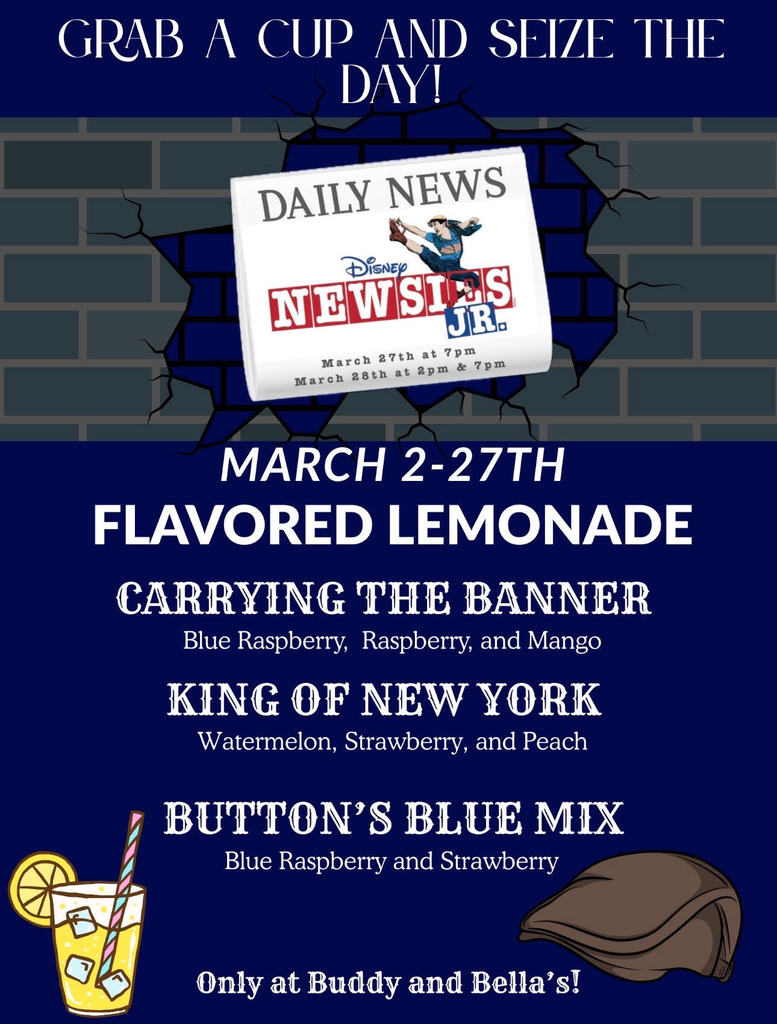 Newsies Jr. inspired drinks at Buddy & Bella's! Curated by Ferris Lewis