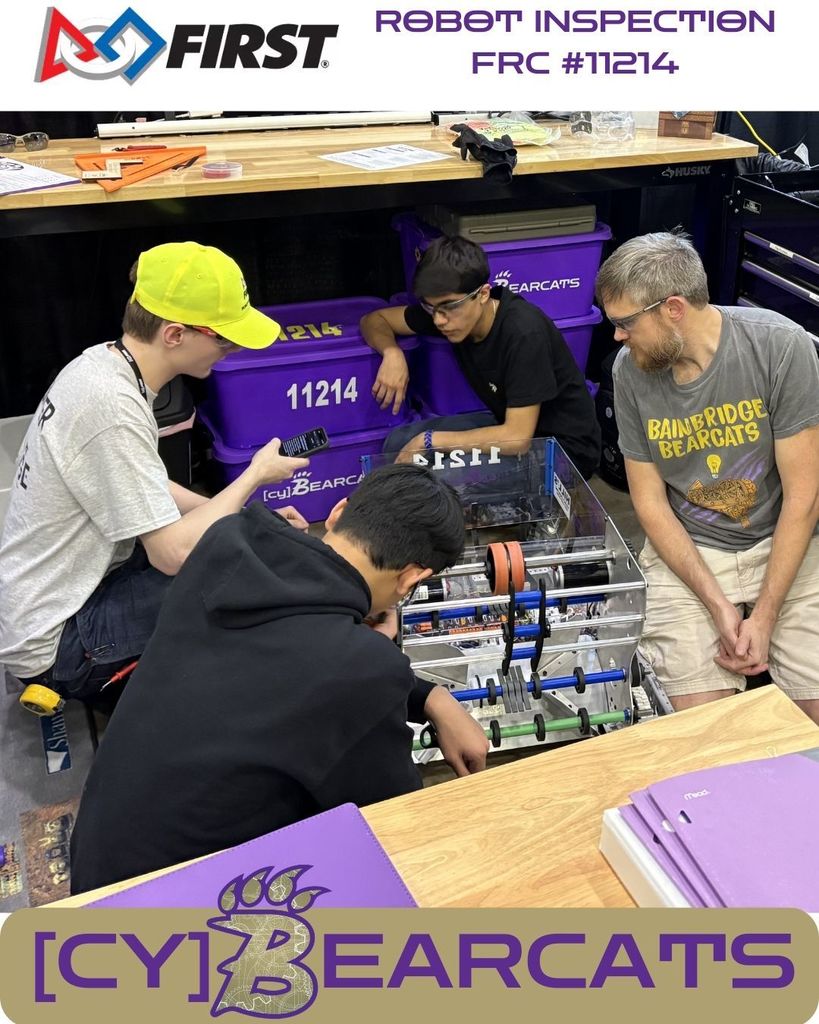 Checking for safety and compliance with all the FIRST specs, and passing with flying colors.