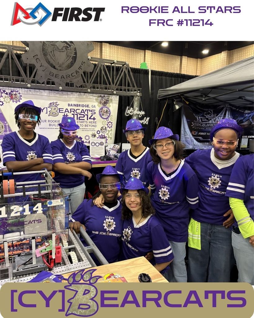 Team with robot in PIT during competition