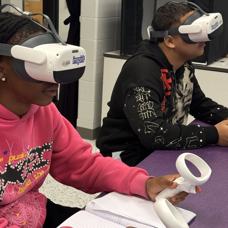  Environmental Science students in Mrs. McDonald's classes used virtual reality headsets to review trophic pyramids before their last test.