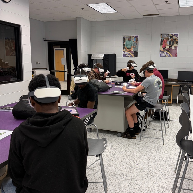  Environmental Science students in Mrs. McDonald's classes used virtual reality headsets to review trophic pyramids before their last test.