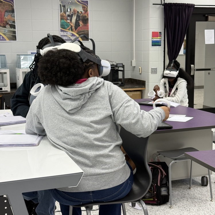  Environmental Science students in Mrs. McDonald's classes used virtual reality headsets to review trophic pyramids before their last test.