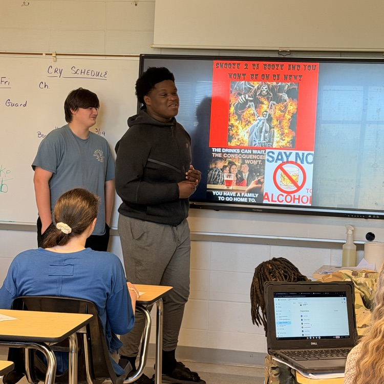 English II students reviewed rhetorical devices by designing and presenting a product or a Public Service Announcement. 