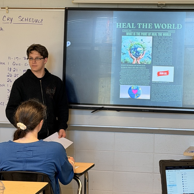 English II students reviewed rhetorical devices by designing and presenting a product or a Public Service Announcement. 