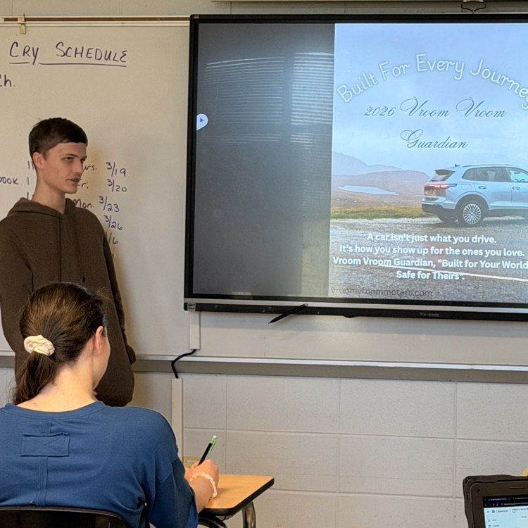 English II students reviewed rhetorical devices by designing and presenting a product or a Public Service Announcement. 
