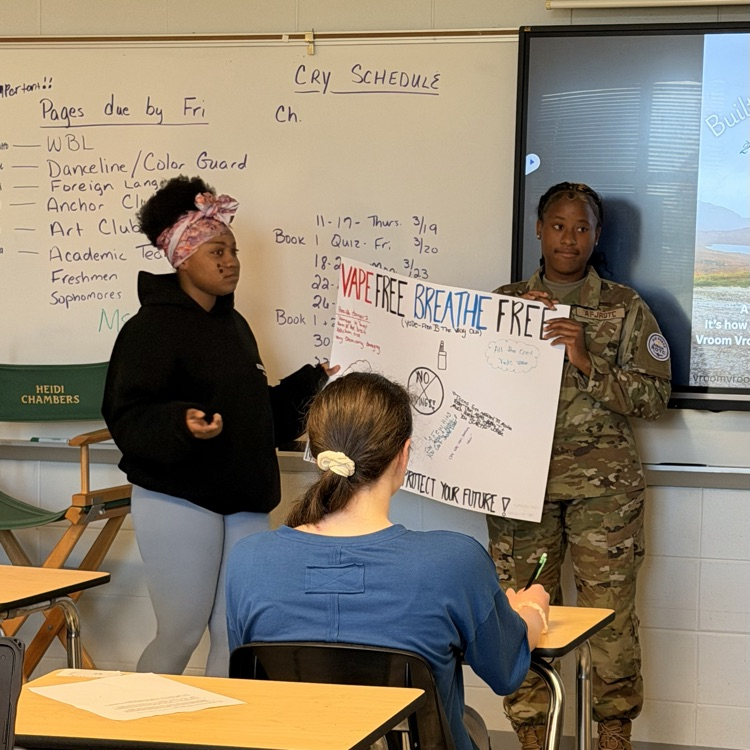 English II students reviewed rhetorical devices by designing and presenting a product or a Public Service Announcement. 