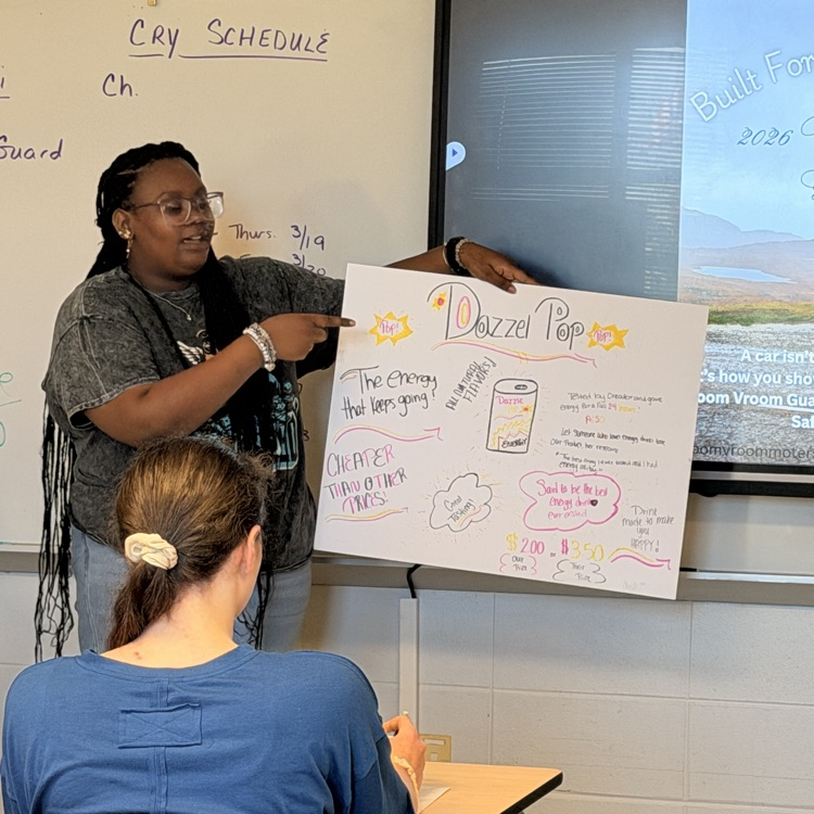 English II students reviewed rhetorical devices by designing and presenting a product or a Public Service Announcement. 