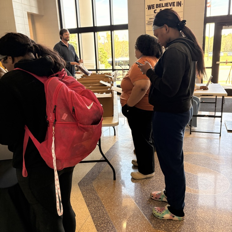 Seniors picked up the caps and gowns today 