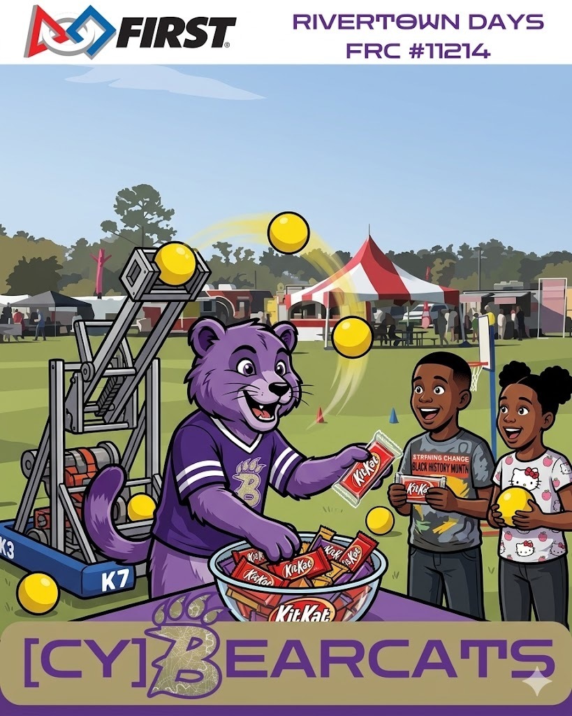 Rivertown Days catching balls from the robot to score KitKat bars