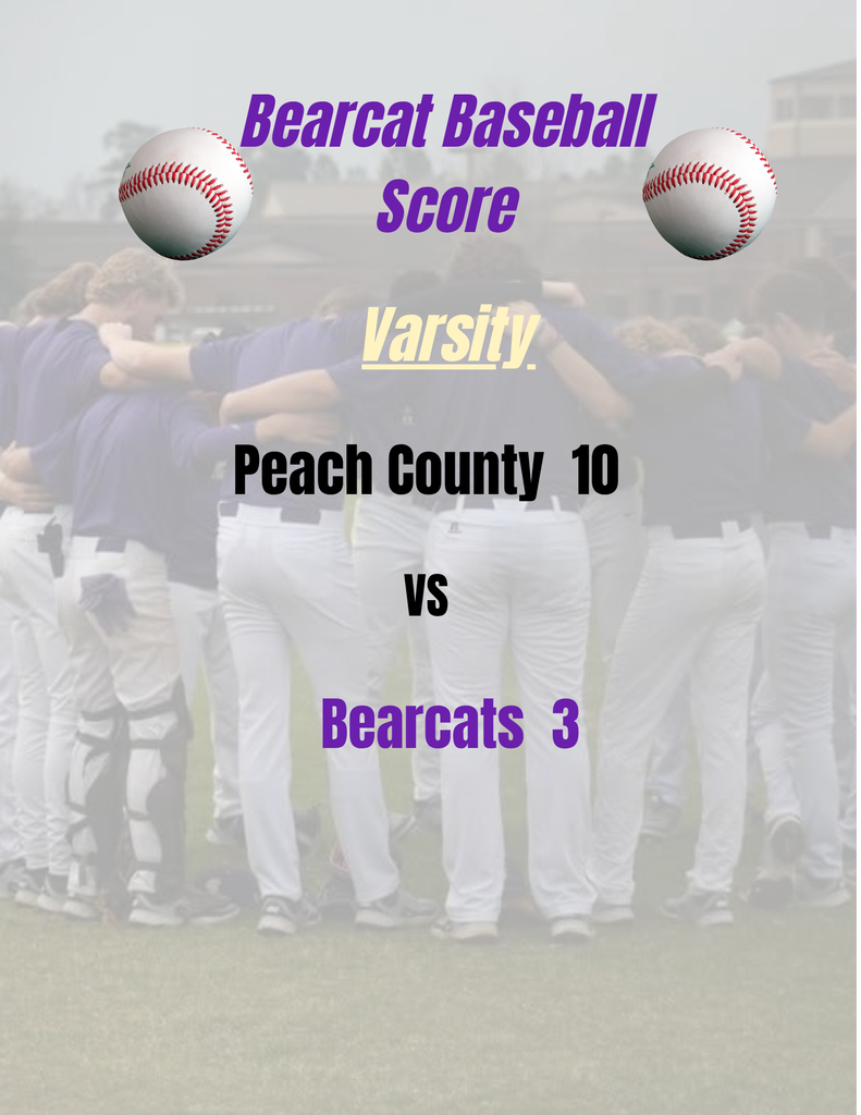 The Bearcats drop their first region game of the season, falling to Peach County 10–3. They now move to 4–1 in region play.