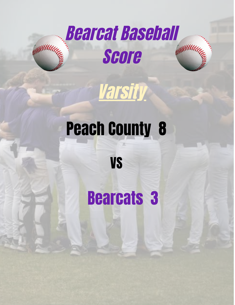 Falling 8–3 to Peach County puts the Bearcats at 4–2 in region play.