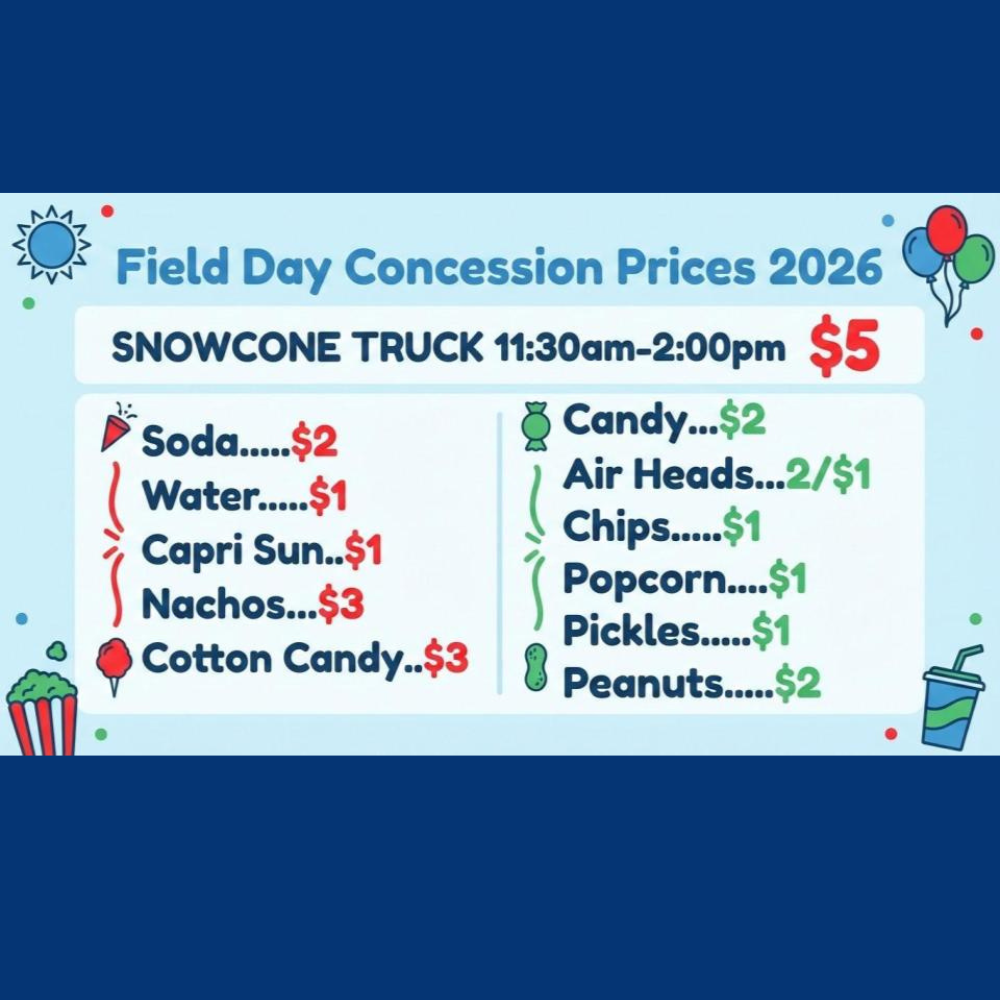 Field Day Concession prices