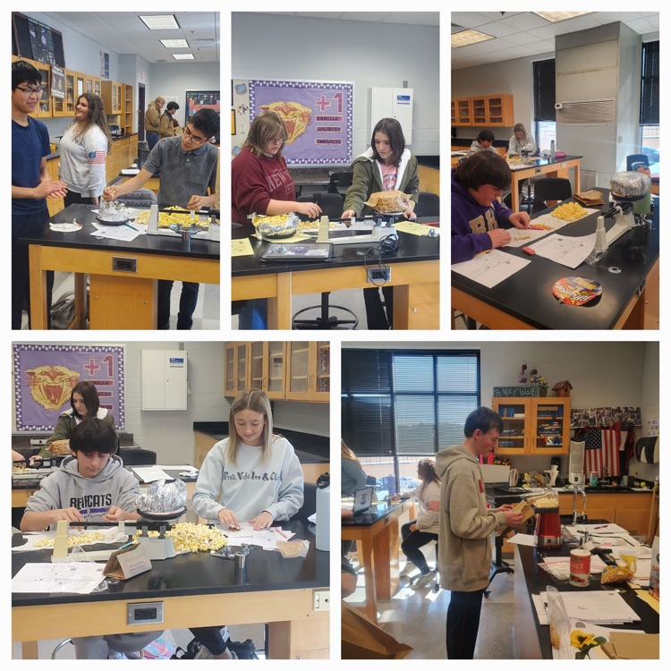Mrs. Howell’s Honors Physical Science students explored the science behind everyday phenomena through an engaging popcorn lab