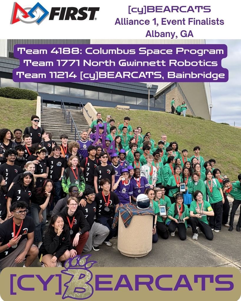 Celebrating a wonderful day as even finalists with Team 1771 and 4188