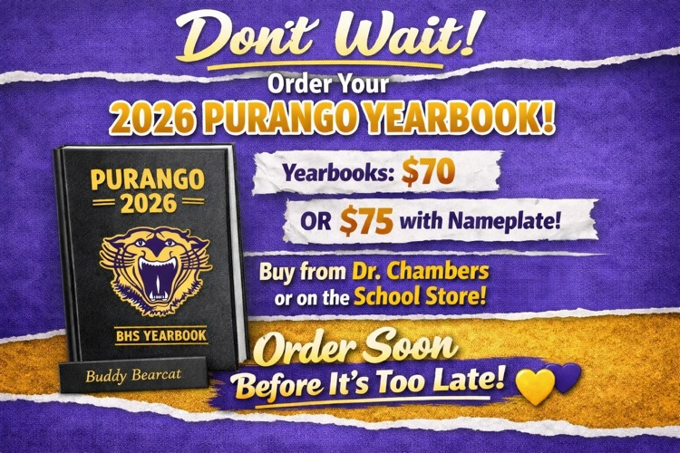 Order your 2026 yearbook before it’s too late!