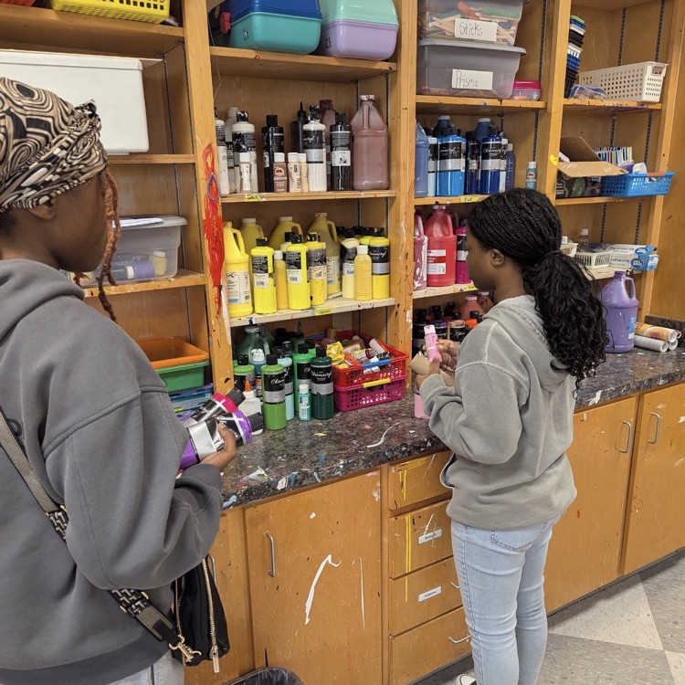 Mr. Kelley's chemistry class performed a percent yield lab with calcium carbonate, then joined up with Mrs. Cole's art class to make colorful homemade chalk they then used to decorate the sidewalks