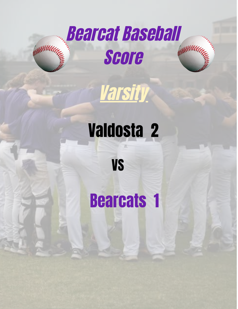 Bearcats fall to Valdosta 2-1