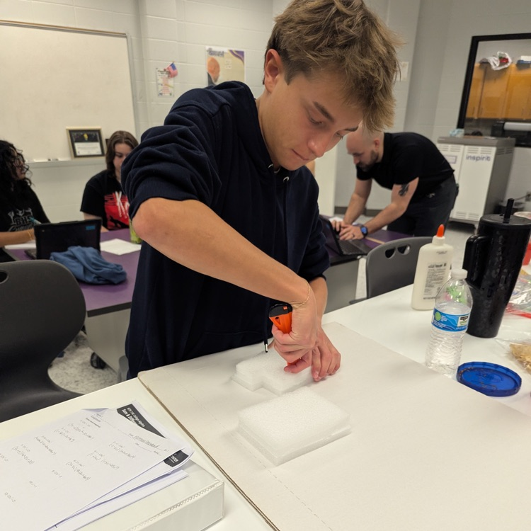 Mr. Kelley’s chemistry students made rockets using 3D printing and then launched them. 