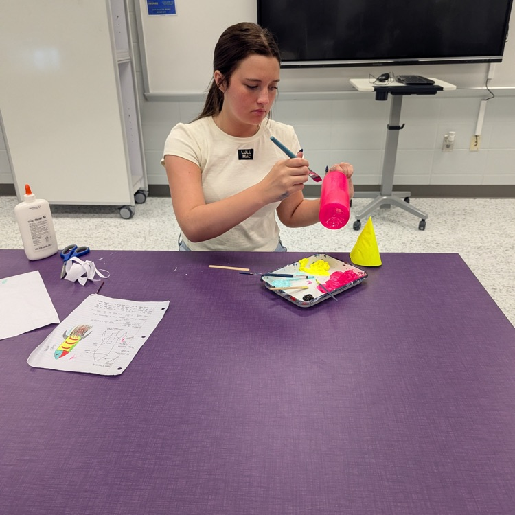 Mr. Kelley’s chemistry students made rockets using 3D printing and then launched them. 
