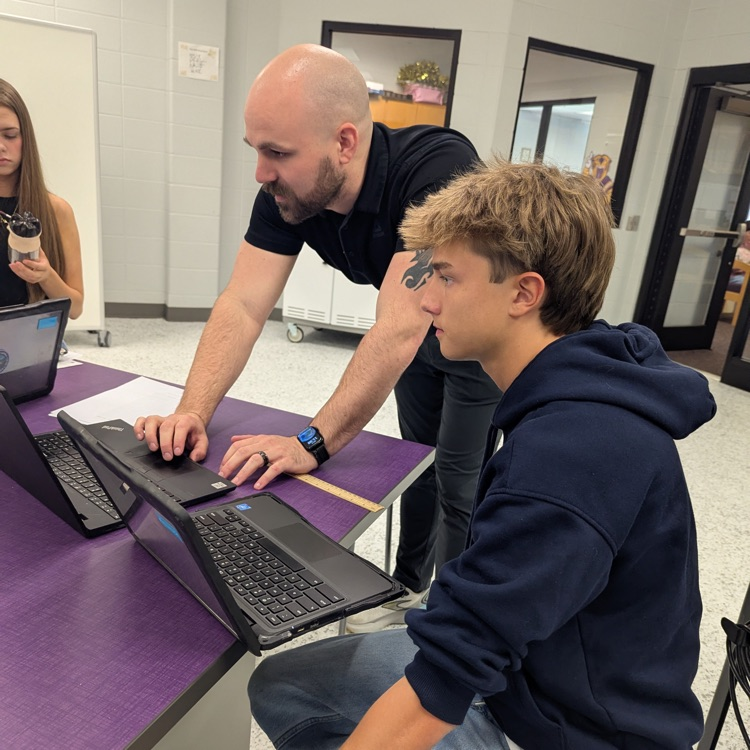 Mr. Kelley’s chemistry students made rockets using 3D printing and then launched them. 