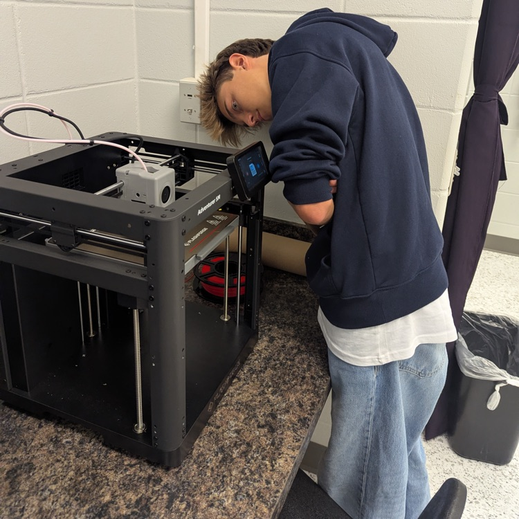Mr. Kelley’s chemistry students made rockets using 3D printing and then launched them. 